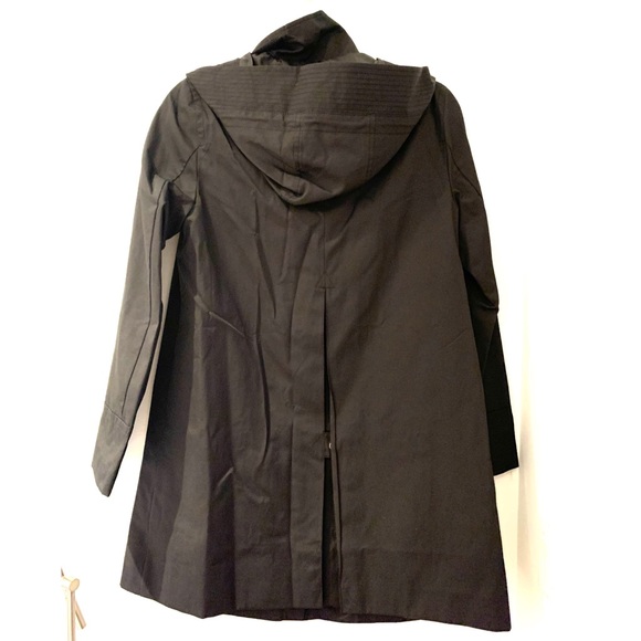 NWT Cole Haan Women’s Hooded Black Trench Coat - Picture 5 of 8